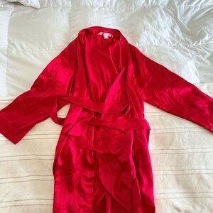 Victoria's Secret Bold Red Satin Robe